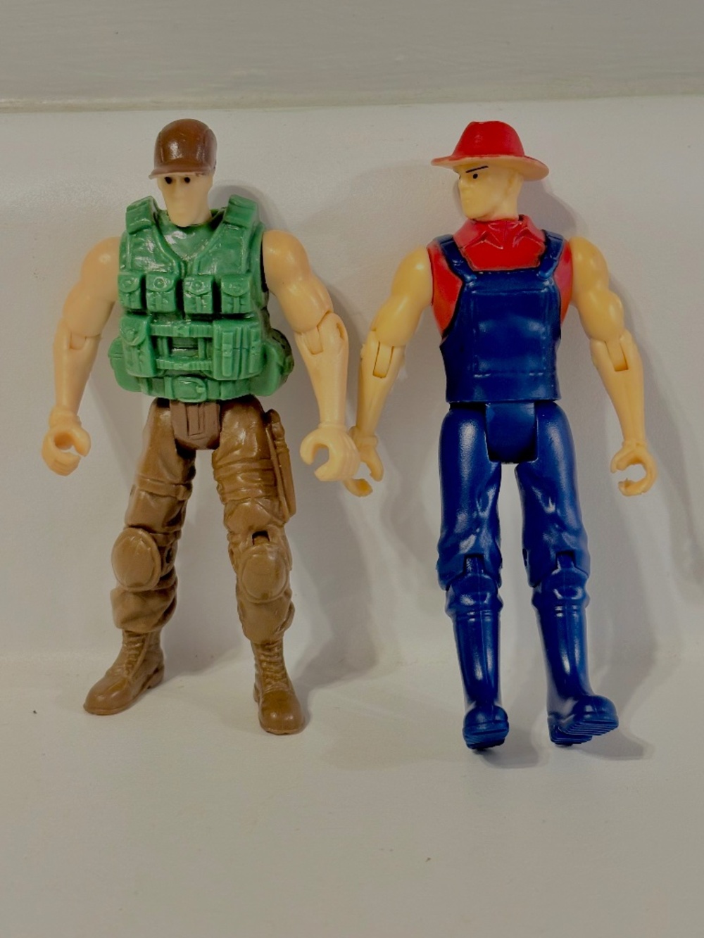 Lot of 2 Kid Connection Chap Mei Articulated Action Figures Military Farmer Toys